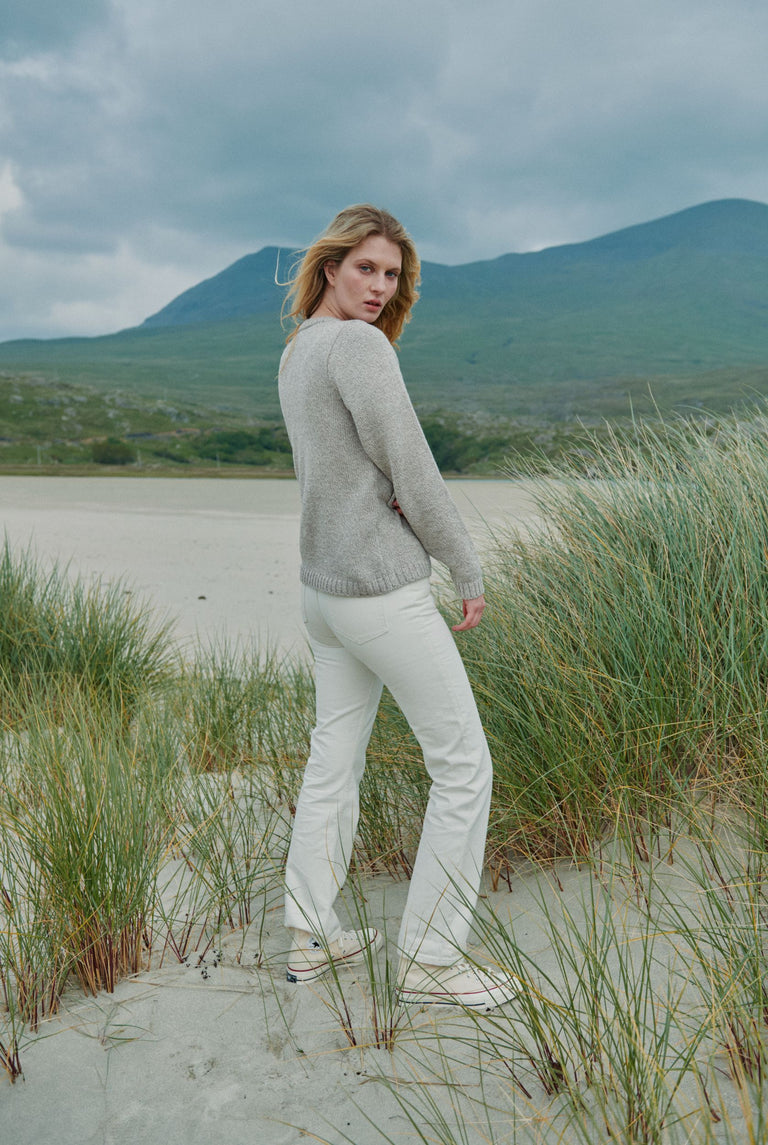 Aoife Superweicher Pullover mit Rundhalsausschnitt - Hafer