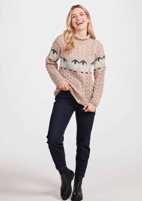 Lucky Ewe Adults Sheep Sweater - Oat