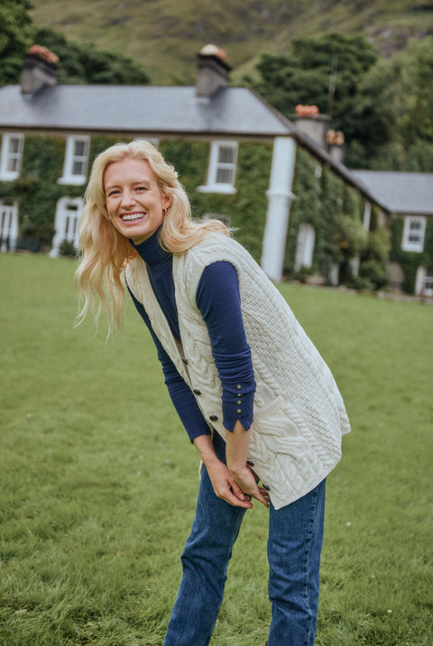 Saoirse Aran Supersoft Gilet - Cream