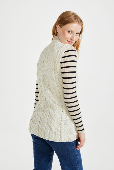 Saoirse Aran Supersoft Gilet - Cream