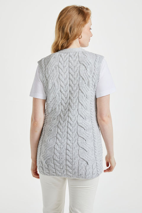 Saoirse Aran Supersoft Gilet - Light Grey