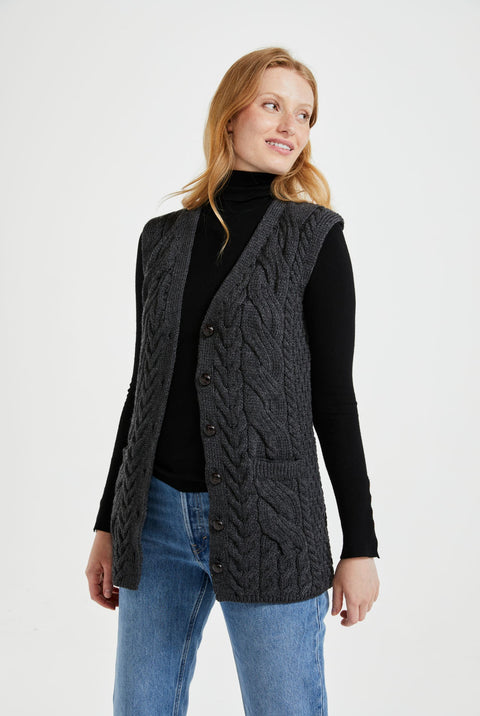 Gilet Saoirse Aran Supersoft - Gris