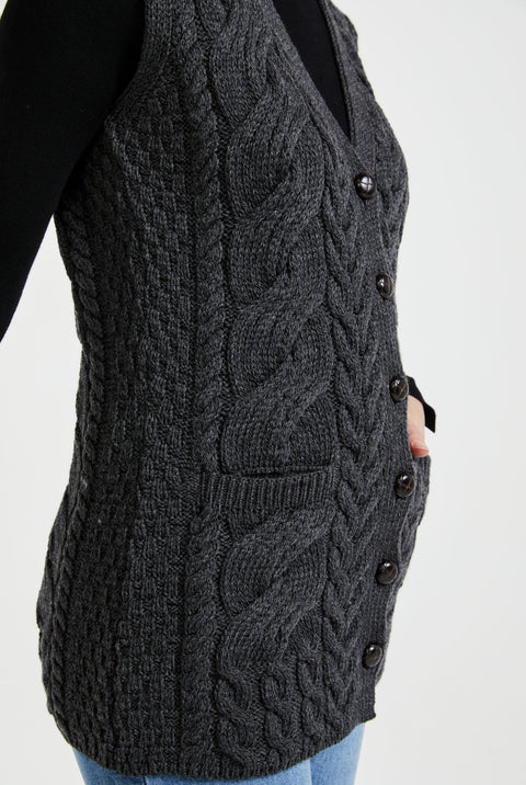 Gilet Saoirse Aran Supersoft - Gris