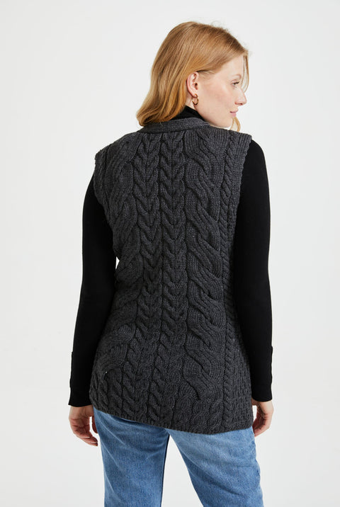 Gilet Saoirse Aran Supersoft - Gris