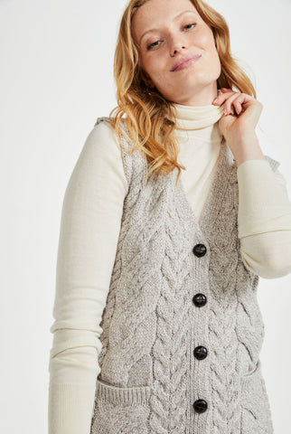 Saoirse Aran Supersoft Gilet - Oat