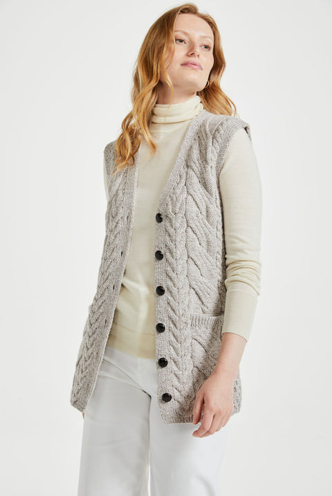 Saoirse Aran Supersoft Gilet - Oat