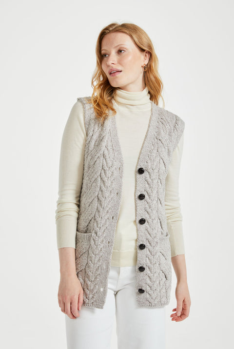 Saoirse Aran Supersoft Gilet - Oat