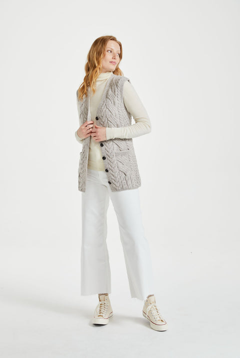 Saoirse Aran Supersoft Gilet - Oat