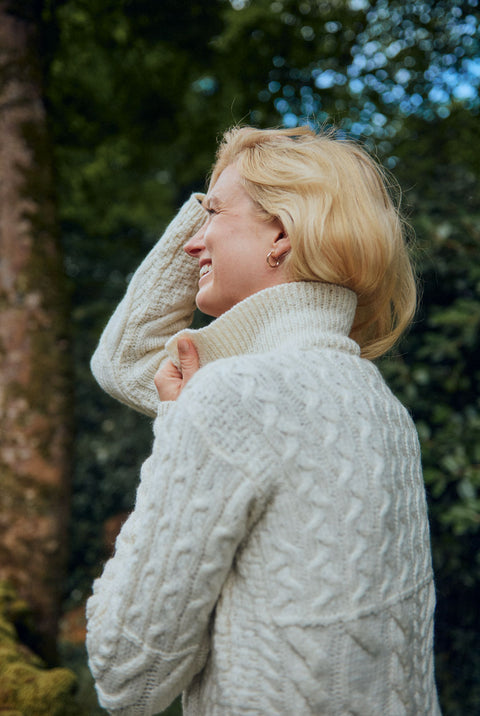 Sinéad Supersoft Aran Cardigan - Cream