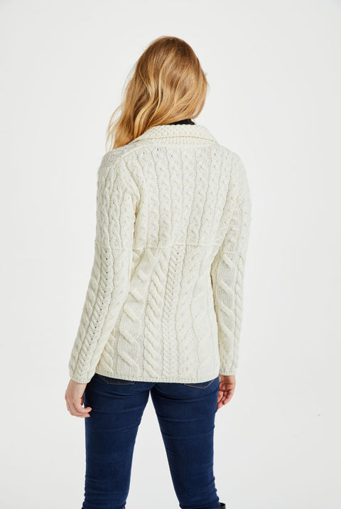 Sinéad Supersoft Aran Cardigan - Cream