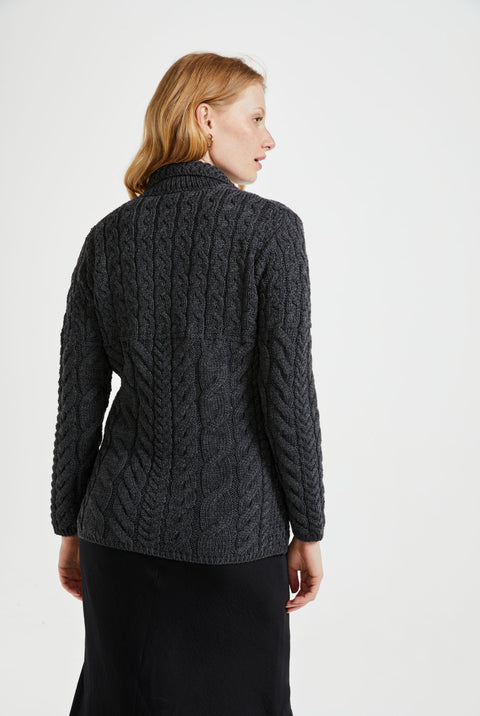 Sinéad Supersoft Aran Cardigan - Grey