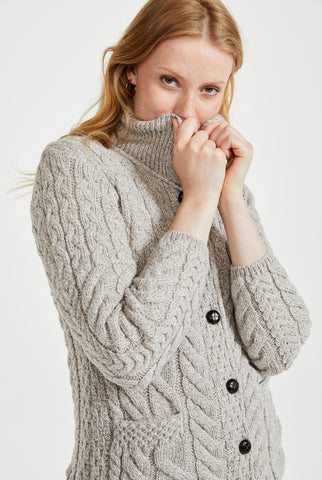 Sinéad Supersoft Aran Cardigan - Oat