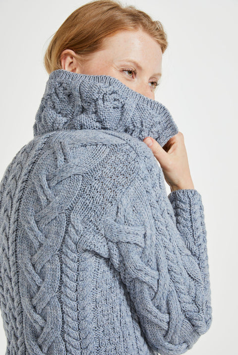 Máire Supersoft Aran Cardigan - Denim