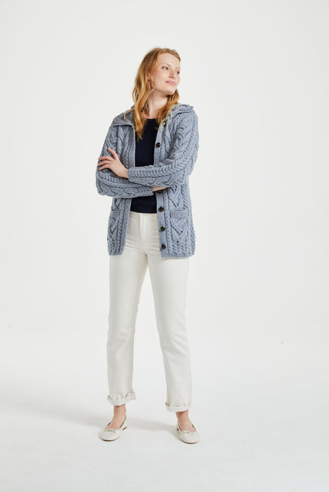 Máire Supersoft Aran Cardigan - Denim