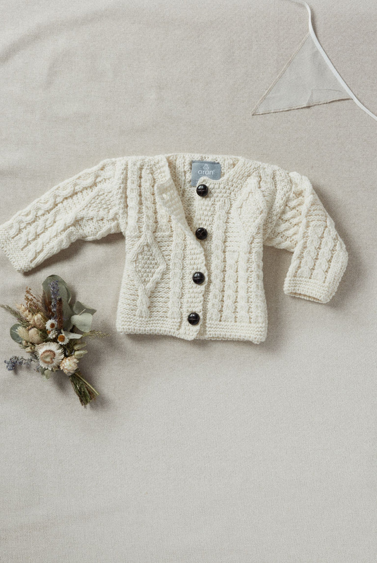 Gilet bébé Finn Aran - Crème