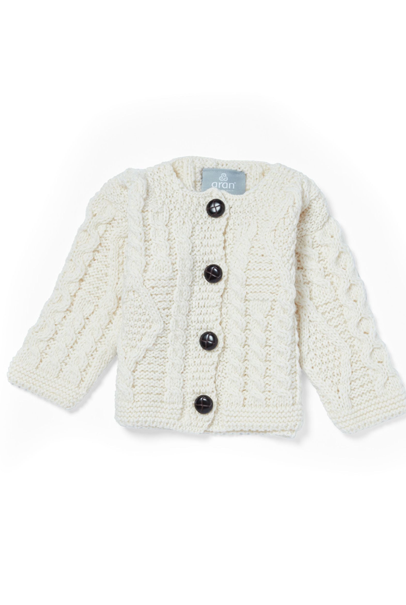 Finn Aran Baby Merino Strickjacke Creme1