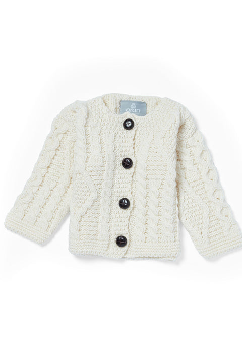 Finn Aran Baby Cardigan - Cream