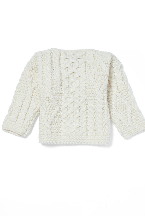 Finn Aran Baby Cardigan - Cream