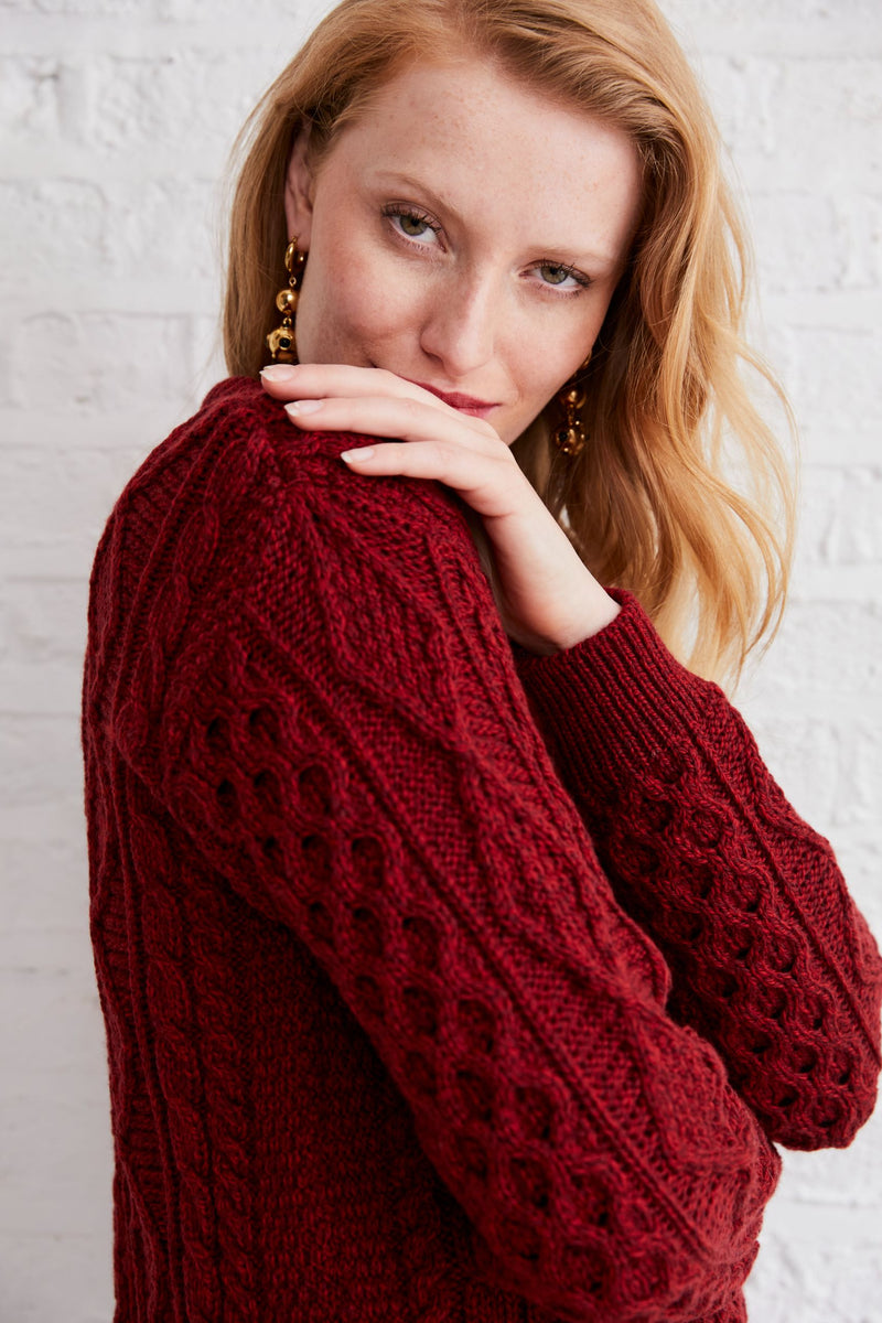 Women's sweater, made in Ireland, Merino Wool sweater, cable knit, aran, ladies sweater, knitwear,aran jumper,aran wool