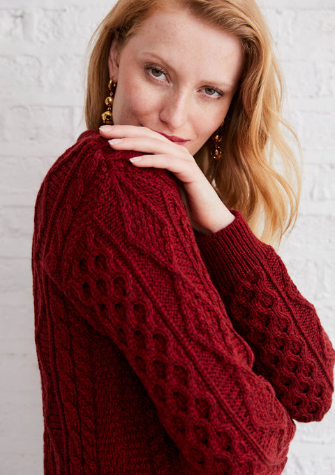 Women's sweater, made in Ireland, Merino Wool sweater, cable knit, aran, ladies sweater, knitwear,aran jumper,aran wool