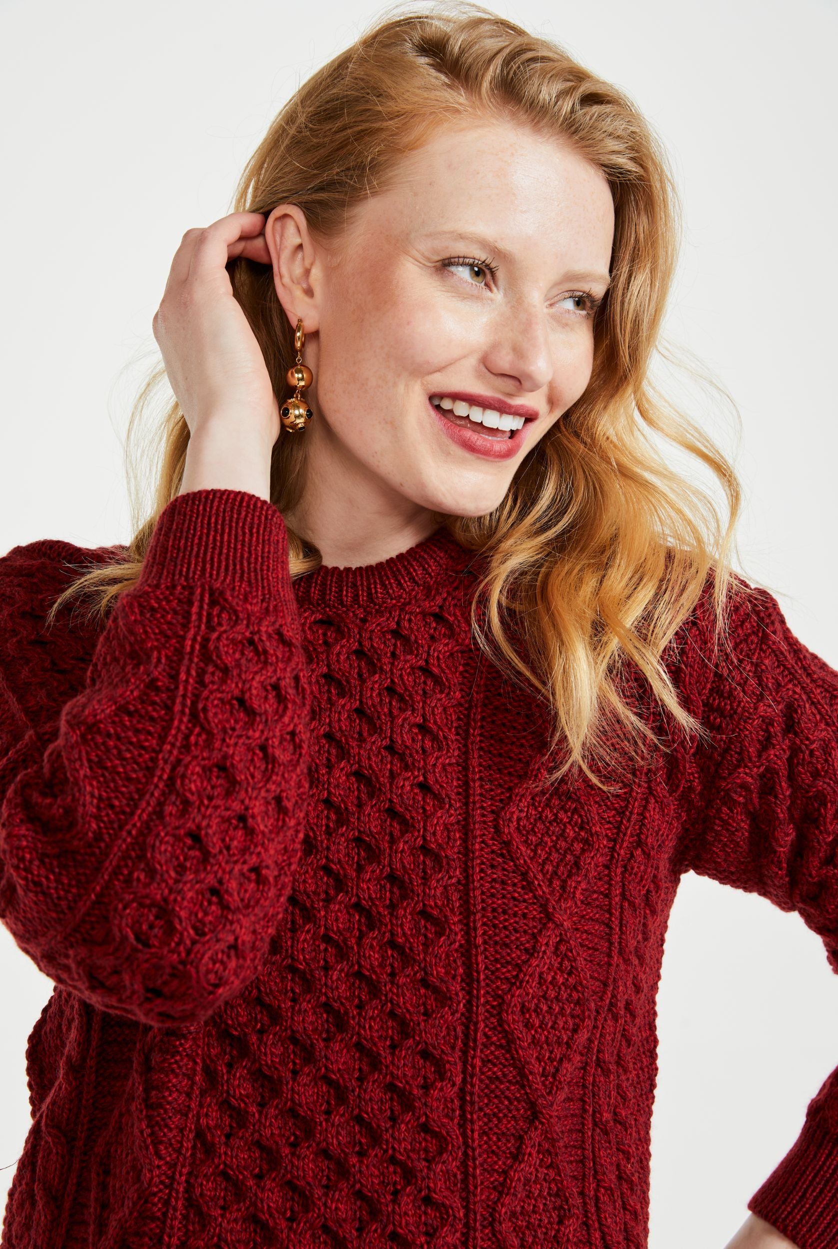 Buy a red Aran sweater from Irish Inspiration