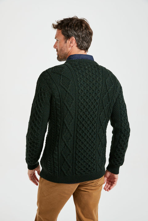 Éireann Mens Traditional Aran Supersoft Sweater - Green