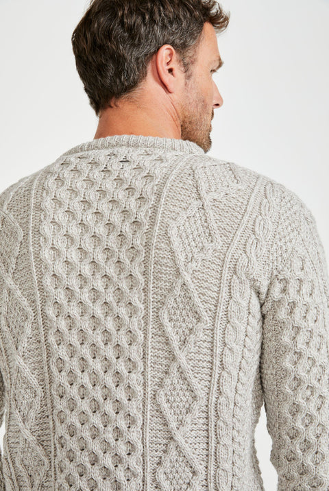 Éireann Mens Traditional Aran Supersoft Sweater - Oat