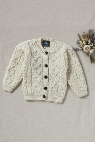 Grá Traditional Children's Lumber Cardigan - Cream