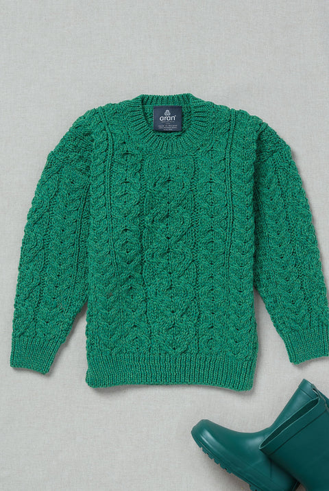 Conn Children's Trellis Crew Neck Sweater - Green