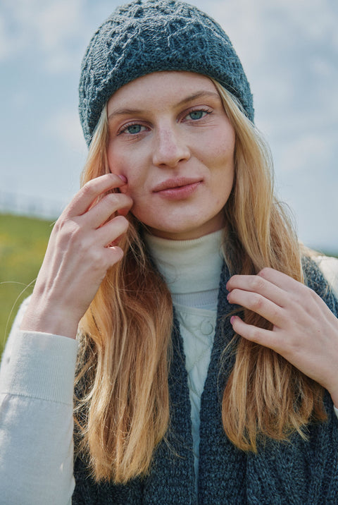 Finlough Aran Hat -  Grey
