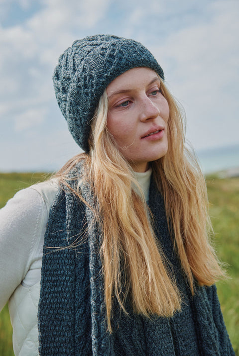 Finlough Aran Hat -  Grey