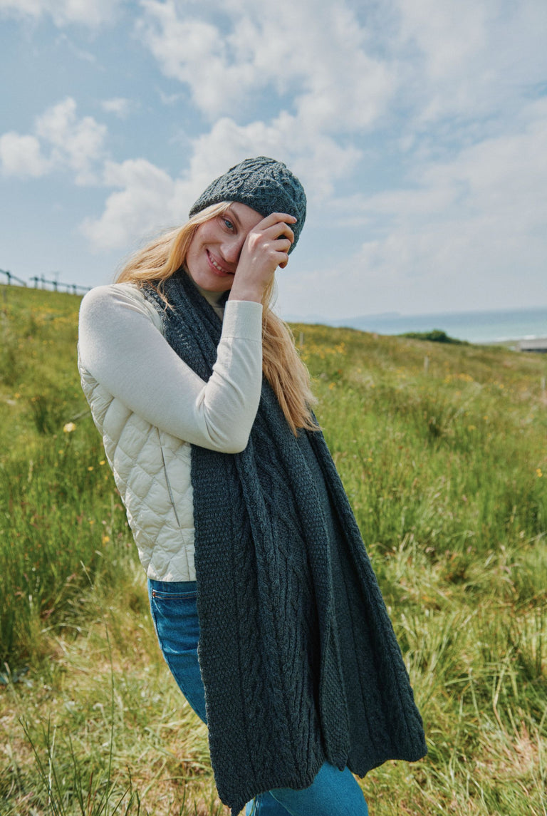 Finlough Aran Hat -  Grey