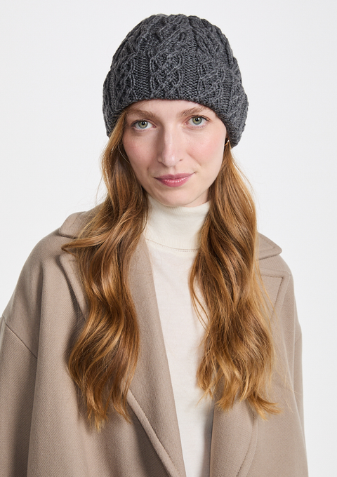 Finlough Aran Hat -  Grey