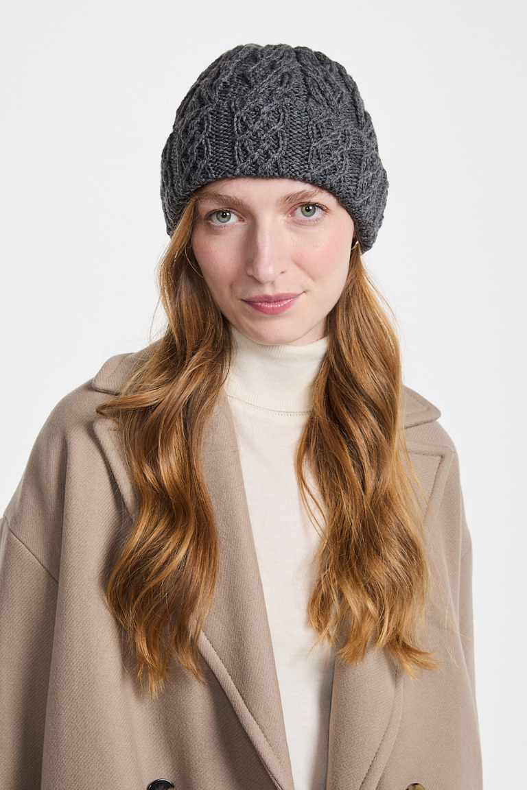 Finlough Aran Hat -  Grey