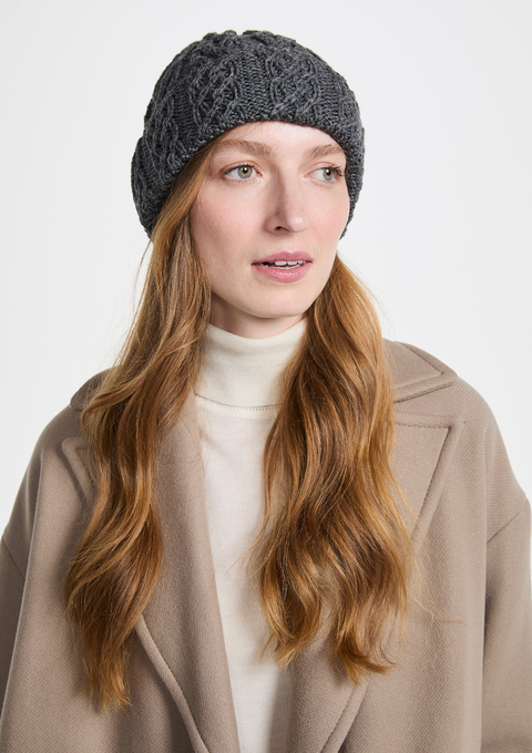 Finlough Aran Hat -  Grey