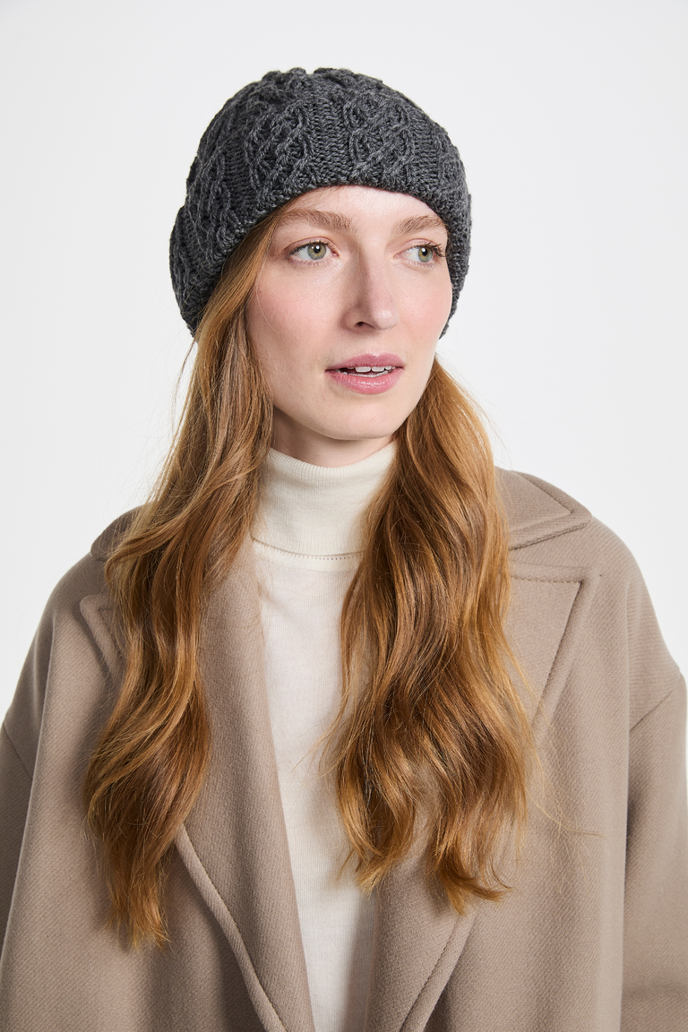 Finlough Aran Hat -  Grey