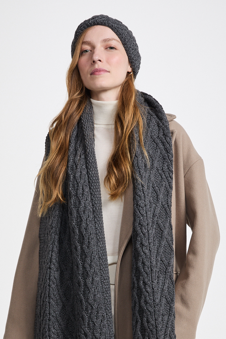 Finlough Aran Hat -  Grey