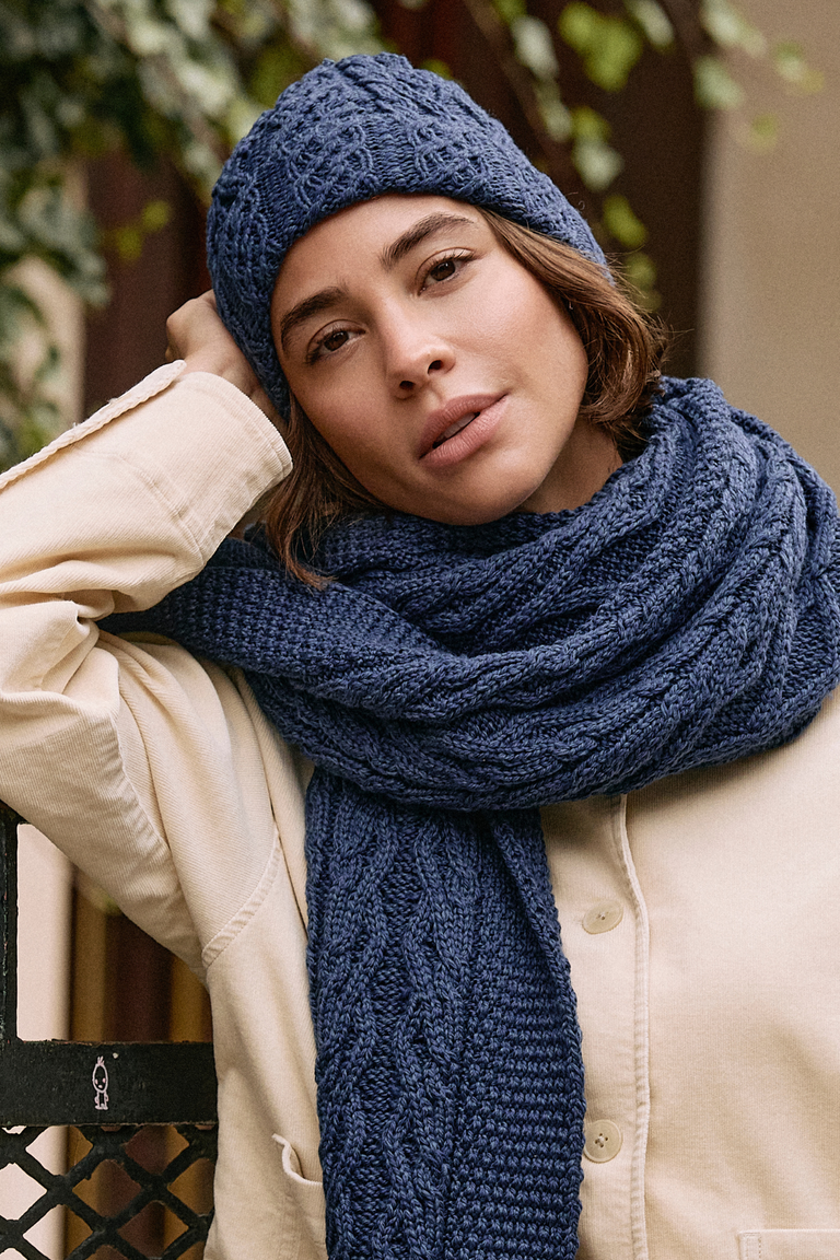 Finlough Aran Hat -  Navy