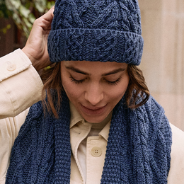 Finlough Aran Hat -  Navy
