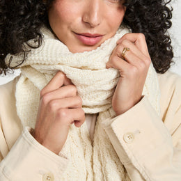 Leenane Supersfot Merino Aran Scarf - Cream