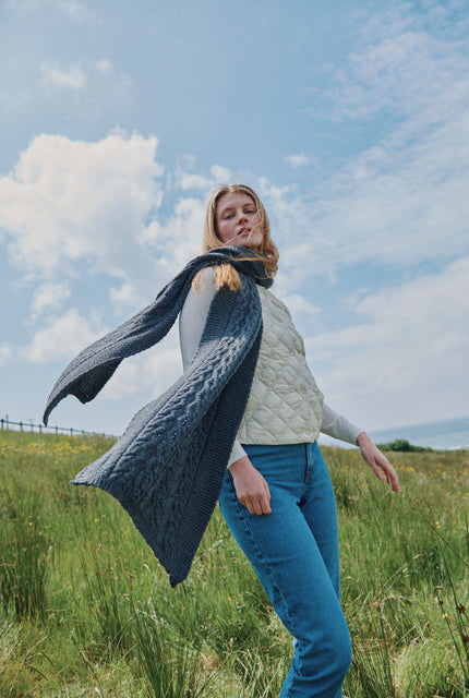 merino wool, scarf, grey,  knitwear, gift, aran scarves, hat & scarves,aran,wool scarf,made in Ireland
