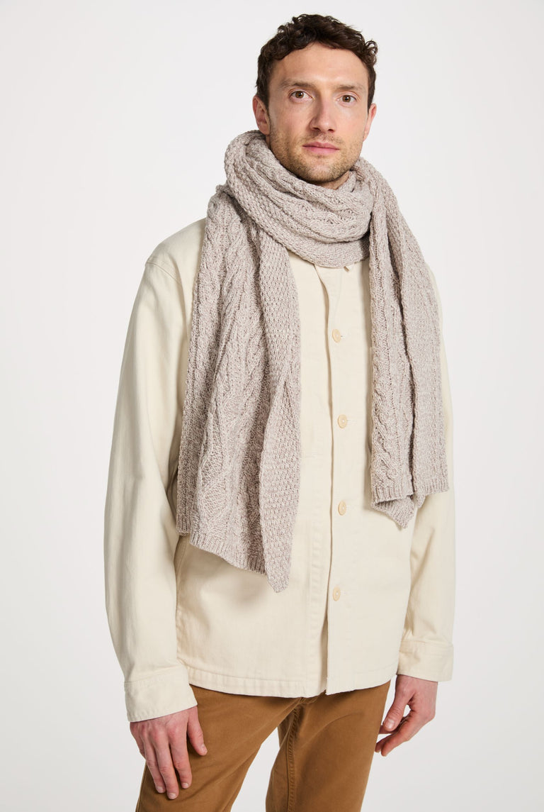 Leenane Aran Scarf -  Oat