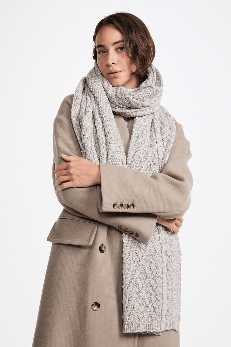 Leenane Supersoft Merino Aran Schal – Hafer