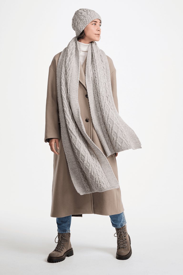 Leenane Supersoft Merino Aran Schal – Hafer