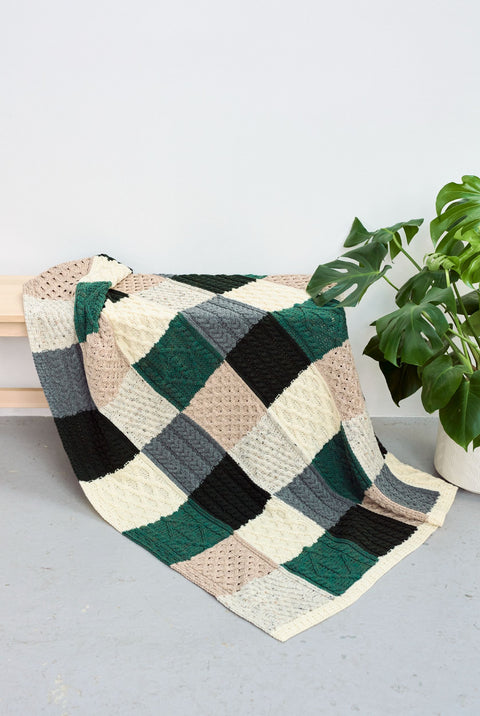 Irische Aran-Decke Aus 100% Merinowolle – Superweich, King Size, Winterlicher Wohlfühl-Klassiker