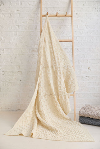 Keem Supersoft Aran Blanket -  Cream