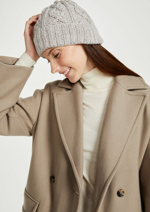 Merino wool, hat, oat, Hat & Scarf, aran hats, knitwear, made in Ireland, woollen hats, gift, Pom Pom,Wool