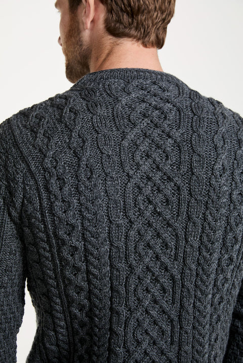 Pull Aran pour homme Inishturk - Gris