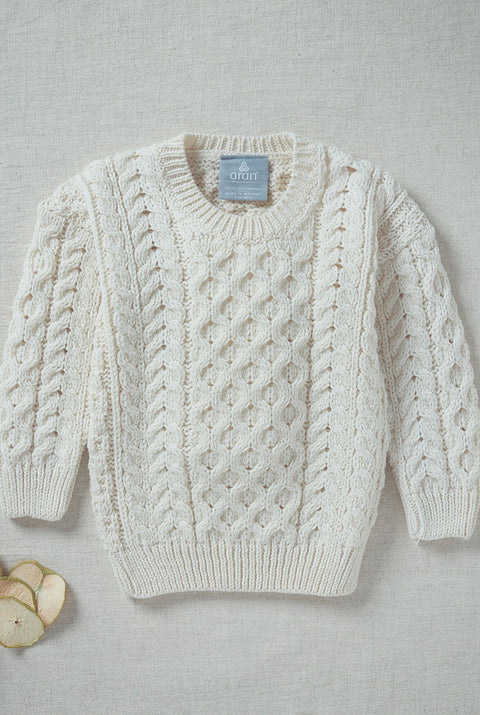Lir Traditional Children's  Aran Sweater - Cream