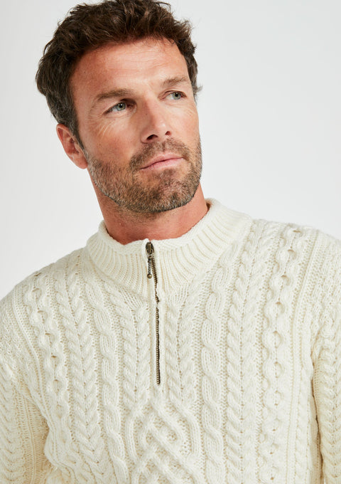 Merino wool jumper, Irish wool sweater, Men's sweater, Navy sweater, cable knit, made in Ireland, knitwear, jumper,cream jumper